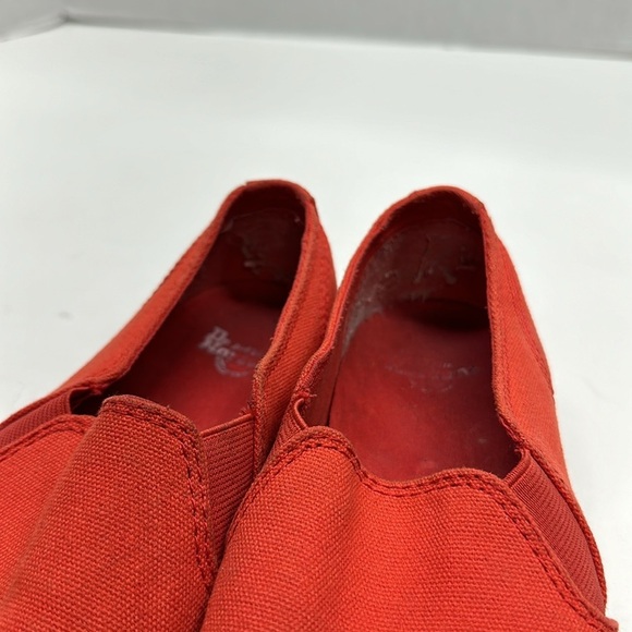 Dr Martens Finchley Slip On Sneakers Canvas Shoes Docs Shoe Red Women's Size 8 - Picture 7 of 11